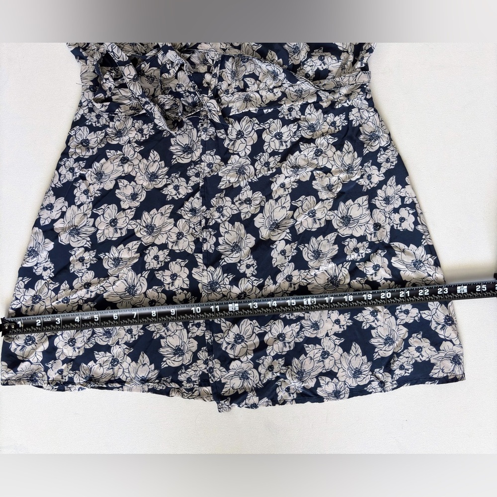 Acacia swimwear blue magnolia Rome dress wrap silk coverup short swim summer S - Picture 6 of 7
